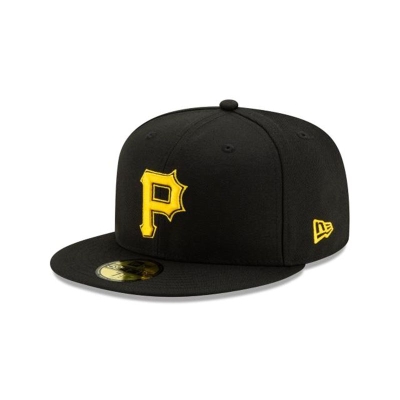 Black Pittsburgh Pirates Hat - New Era MLB Authentic Collection Alt 2 59FIFTY Fitted Caps USA1905746